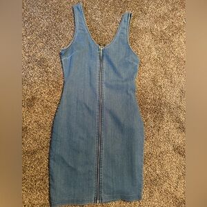 Denim zipper dress